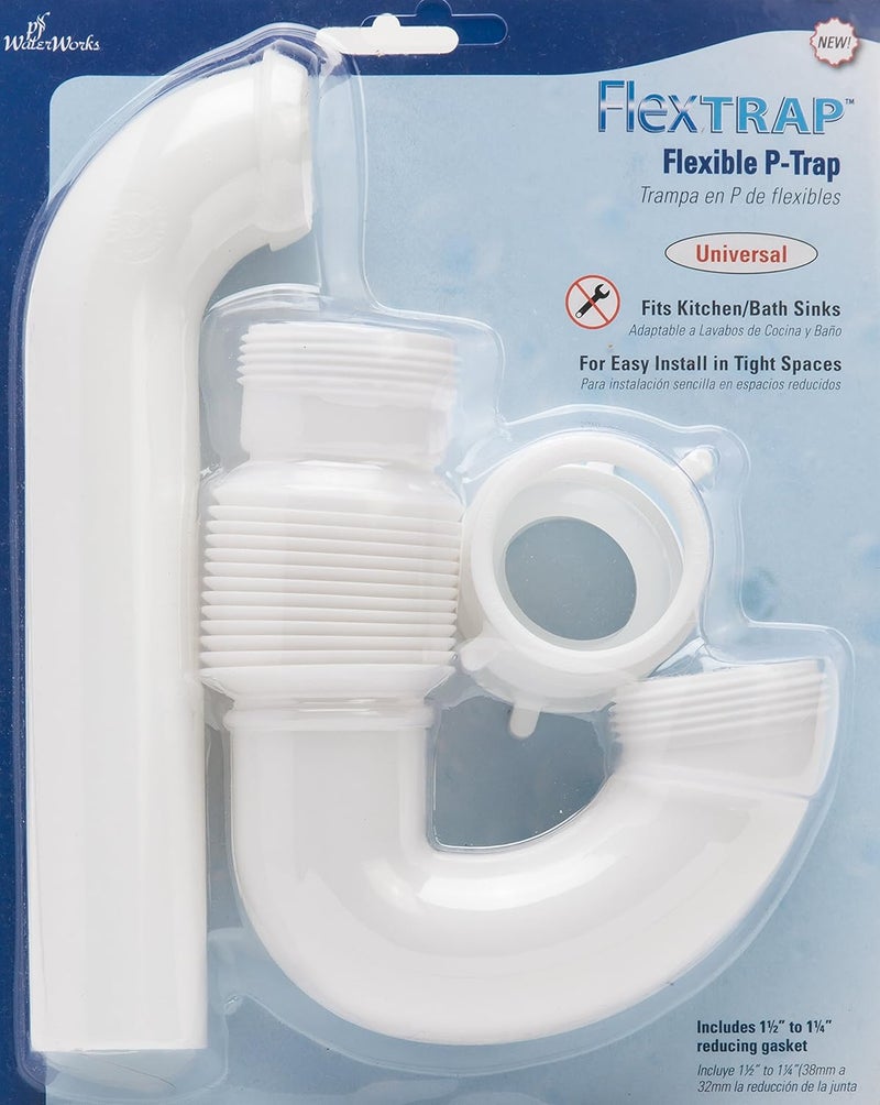 PermaFLOW PF WaterWorks FlexTRAP Expandable and Flexible P-Trap - Universal (1-1/2-Inch or 1-1/4-Inch x 1-1/2-Inch); PF0704 - Image 2